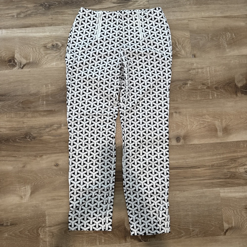 J. McLaughlin‎ Women's Ankle Pants Black And White Print  Size 0